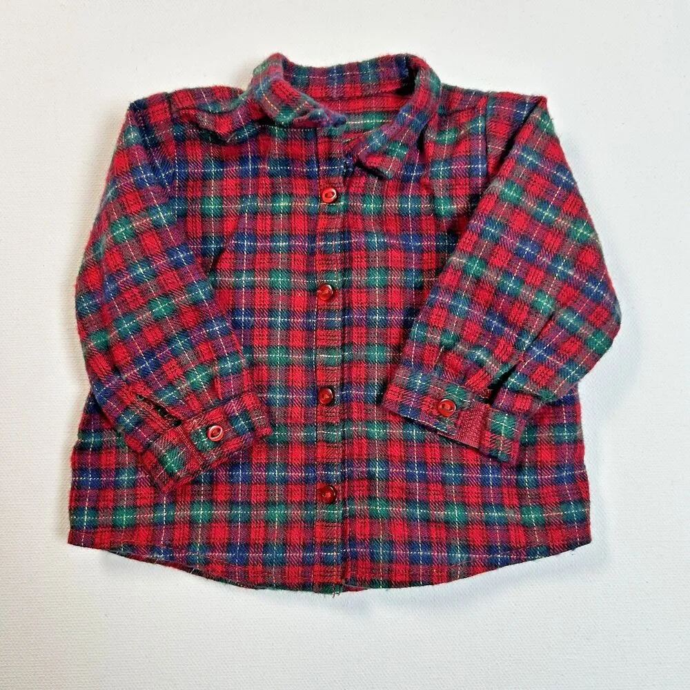 American Girl Doll EVERYDAY Plaid Long Sleeve Shirt Camping Hiking Shirt Only